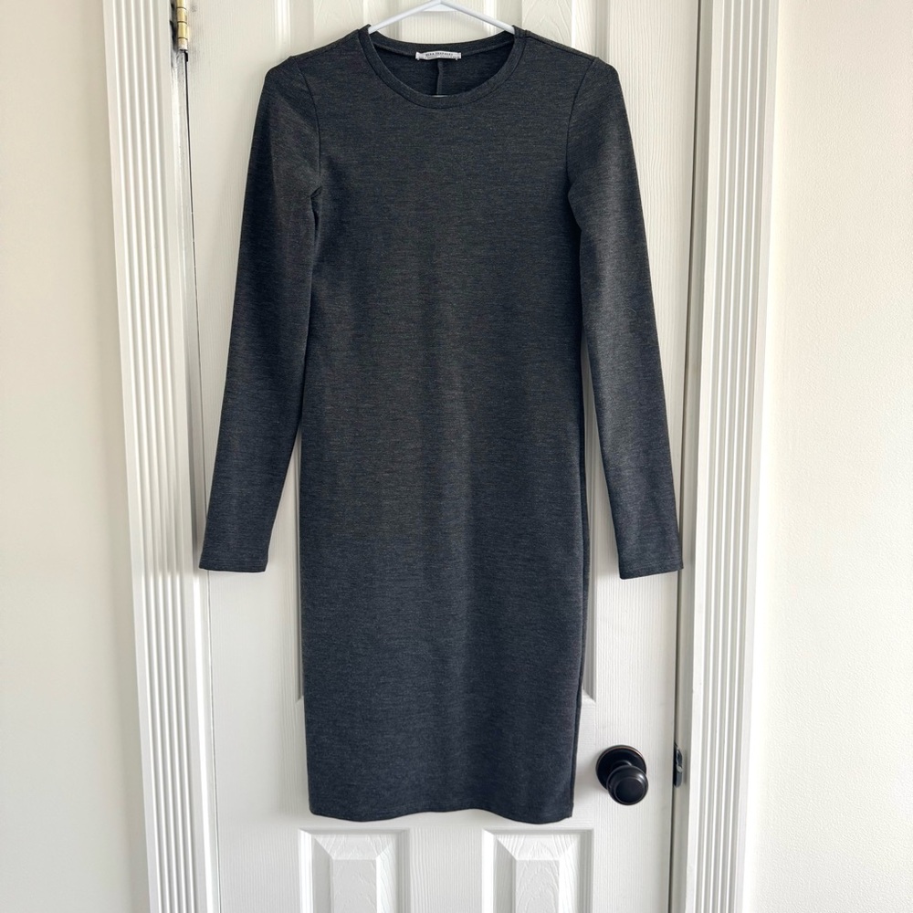 Zara Charcoal Long Sleeve Dress, size small